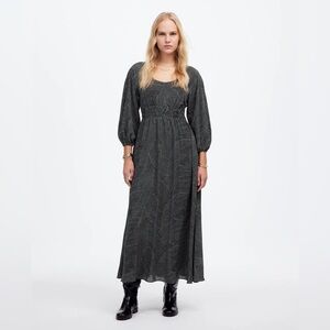 Madewell Balloon Sleeve Ruched midi dress size xxs